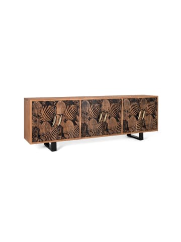 Giner y Colomer Sideboard aus natürlichem Akazienholz und Schwarz sowie Metall in Brown