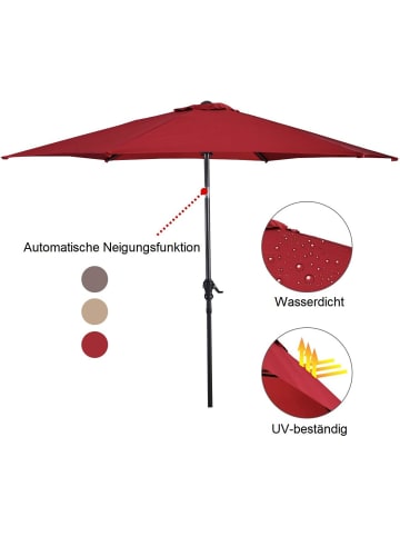 COSTWAY Sonnenschirm 270 cm in Rot