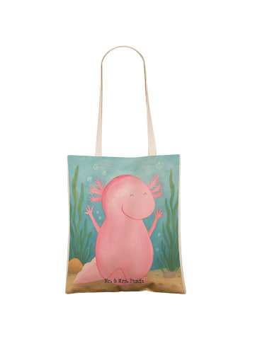 Mr. & Mrs. Panda Tote Bag Axolotl Hurra Design ohne Spruch in Weiß