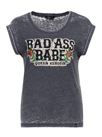 Queen Kerosin Queen Kerosin T-Shirt Bad Ass Babe in anthrazit