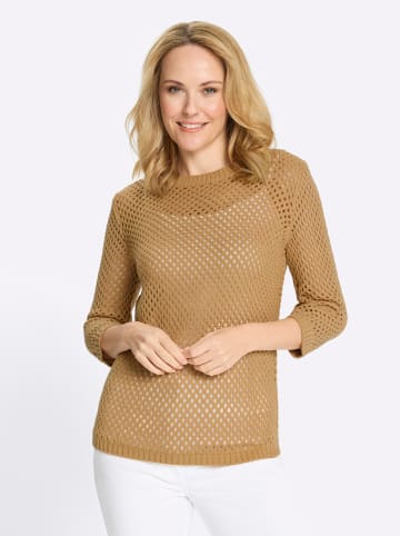 Sieh an! Ajourpullover in camel