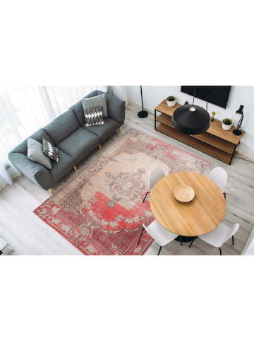 Arte Espina Wohnzimmer Teppich – Kurzflorteppich Vintage 8405 in rot - rechteckig