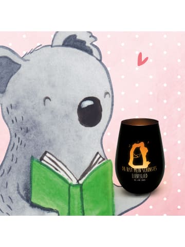 Mr. & Mrs. Panda Gold Windlicht Bär Lied mit Spruch in Schwarz
