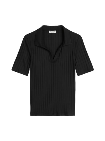 Marc O'Polo Pointelle-Poloshirt slim in Schwarz