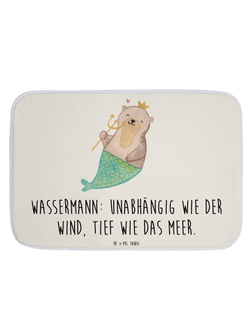 Mr. & Mrs. Panda Badematte Wassermann Astrologie mit Spruch in Weiß