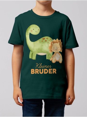 wat? Apparel T-Shirt Dinosaurier 06 Kleiner Bruder in Dunkelgrün