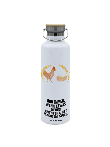 Mr. & Mrs. Panda Trinkflasche Huhn Stolz mit Spruch in Weiß