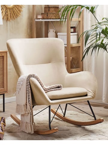 Beliani Schaukelsessel ELLAN in Beige/Schwarz/Braun - (W) 71 x (H) 97 x (L) 90 cm