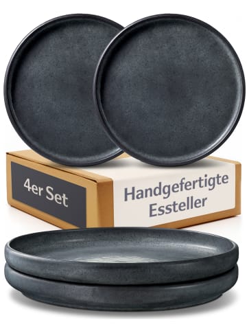 Cosumy Speiseteller Set aus Steingut Ø26 cm – Handgefertigte Essteller