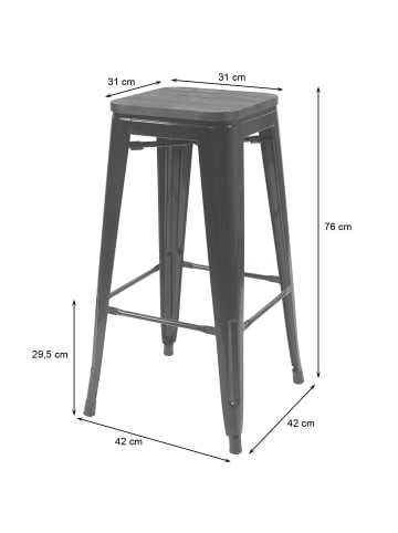 MCW Barhocker A73 im Industriedesign stapelbar, Grau