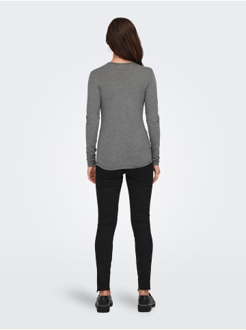 JACQUELINE de YONG Langarm Shirt Dünner Basic Pullover JDYSUMA in Grau-3
