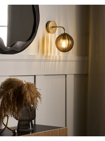 Wandleuchte BOOMI in Braun/Gold - (W) 15 x (H) 28 x (L) 22 cm