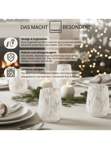 Sänger TRINKGLÄSER CURACAO - 4 teilig - weiß/beige