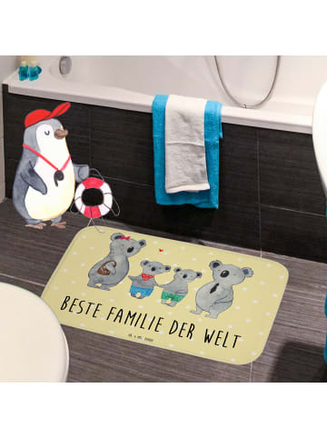 Mr. & Mrs. Panda Badteppich Koala Familie zwei mit Spruch in Gelb Pastell