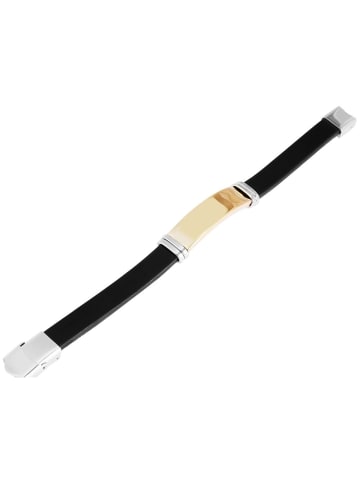 Adeliás Unisex Armband aus Leder 21 cm in schwarz