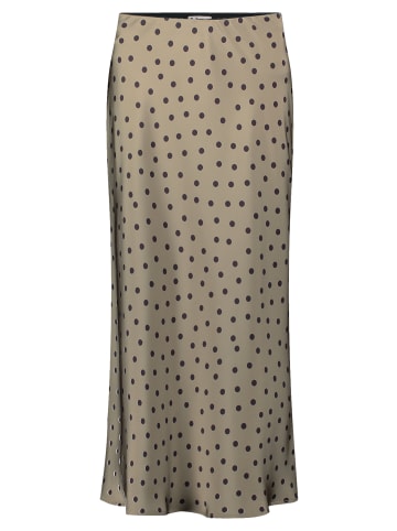 Vera Mont Satinrock mit Print in Khaki/Schwarz
