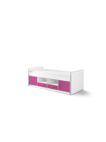58 aufm Kessel KOJENBETT Kalinda 207x79x98 aus Holzwerkstoff in Weiß/Fuchsia