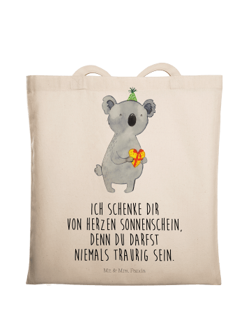 Mr. & Mrs. Panda Tragetasche Koala Geschenk mit Spruch in Creme