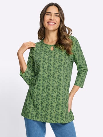 Sieh an! Longshirt in eucalyptus-moos-bedruckt