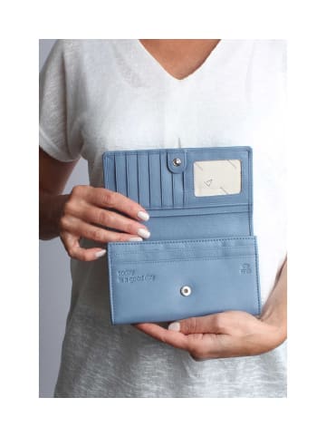 VARGU Echtleder Geldbörse NUME 1 in sky blue