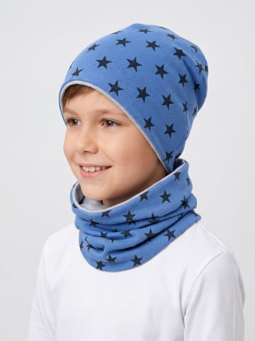 TupTam Unisex Kinder Beanie Mütze Schlauchschal Set in graublau