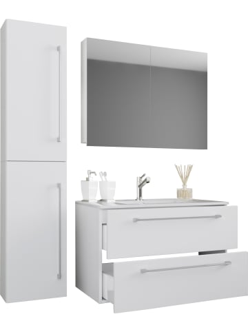 VCM  4-tlg. Waschplatz Waschtisch Badinos Schublade SC in Weiß