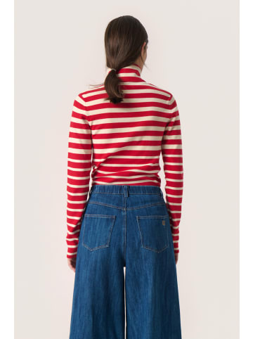 Soaked in Luxury Strickpullover SLSpina in Salsa and White Stripe