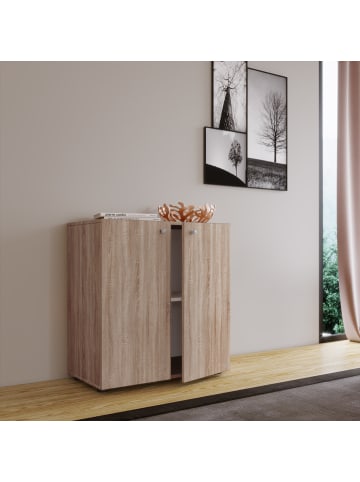 VCM  Kommode Sideboard Vandol 1 Drehtüren in Sonoma-Eiche (Sägerau)