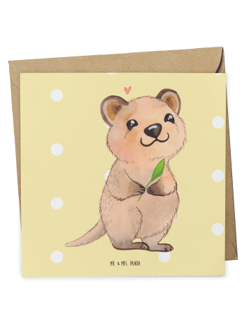 Mr. & Mrs. Panda Deluxe Karte Quokka Happy ohne Spruch in Gelb Pastell