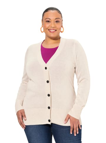 Ulla Popken Strickjacke in natur melange