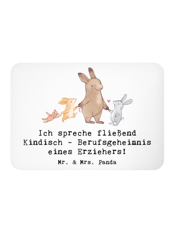 Mr. & Mrs. Panda Magnet Erzieher Kindisch mit Spruch in Weiß