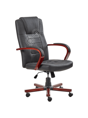 Beliani Massagestuhl DIAMOND in Schwarz/Braun - (W) 66 x (H) 118 x (L) 66 cm