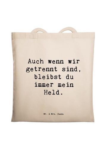 Mr. & Mrs. Panda Shopper Spruch Trennung von den Eltern Held mit... in Creme