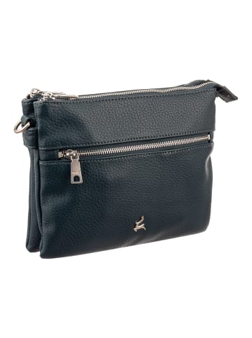 PRATTEN S017-G genarptes PU Umhängetasche Handtasche in petrol blue
