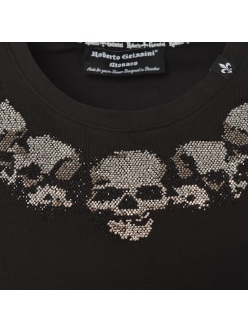 Roberto Geissini Skulls T-Shirt Schwarz