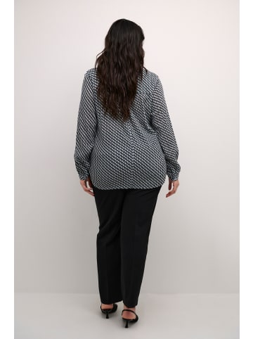 KAFFE curve Langarm-Bluse KCami in Grey_CelestialBlue Wavy Print