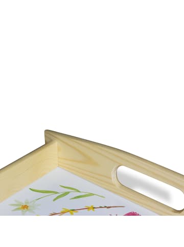 Mr. & Mrs. Panda tablett zum servieren Frühling mit Spruch in Bunt