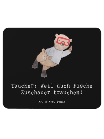 Mr. & Mrs. Panda Mauspad Tauchen Zuschauer mit Spruch in Schwarz