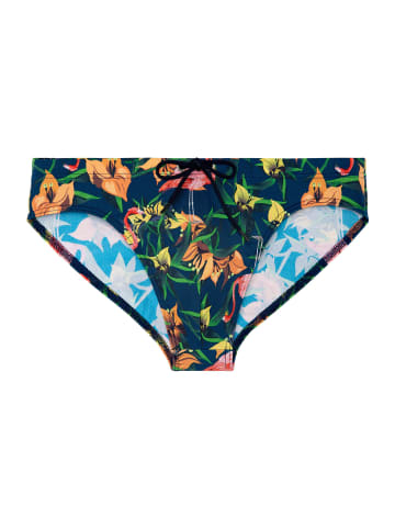 HOM Badehose Flamingo in navy print