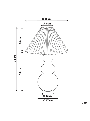 Beliani Tischleuchten SENGWA in Grün - (W) 36 x (H) 54 x (L) 36 cm