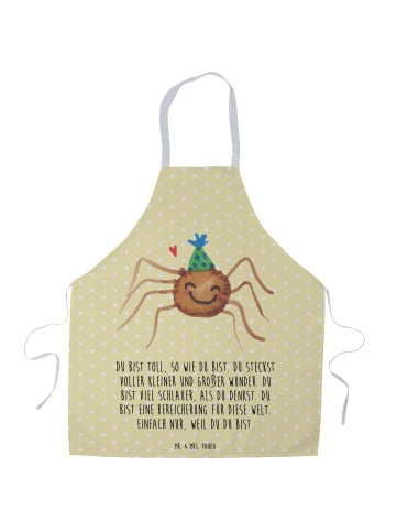 Mr. & Mrs. Panda Backschürze Spinne Agathe Party mit Spruch in Gelb Pastell