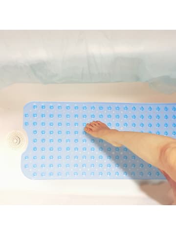 relaxdays Badewannenmatte in Blau - (B)97 x (T)39 cm