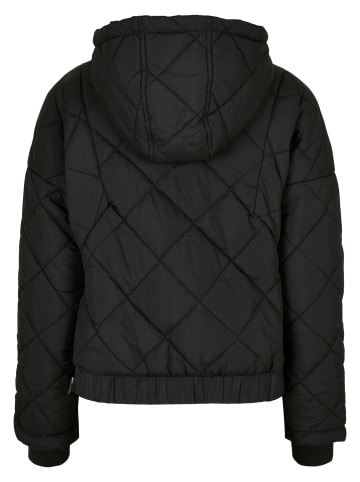 Urban Classics Urban Classics Damen Ladies Oversized Diamond Quilted Pull Over Jacket in black