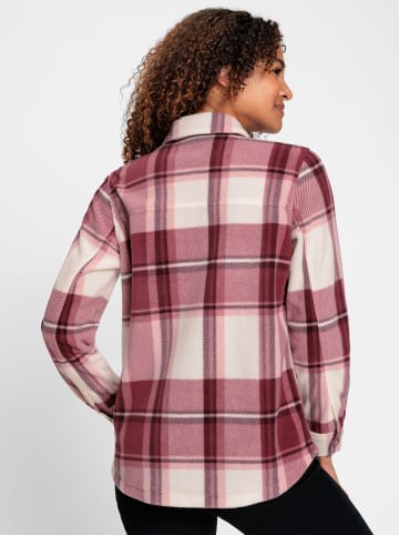 WITT WEIDEN Fleecejacke in champagner-bordeaux-kariert