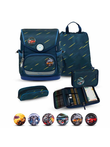 Belmil Rucksack Compact Plus Premium Schulranzen Set 5-t. Orion Blue Tasche 7 Jahre