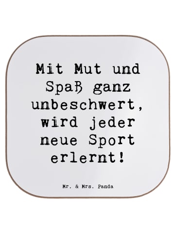 Mr. & Mrs. Panda Coaster Spruch Neue Sportart versuchen mit Spruch in Weiß