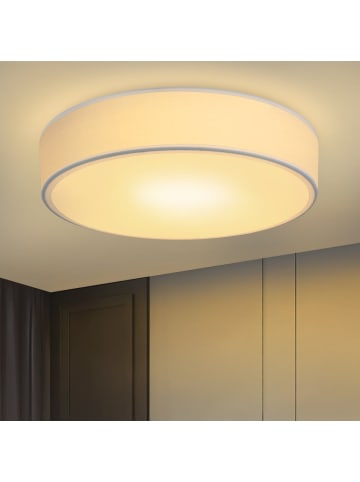 ZMH Deckenleuchte in Weiß 1-flammige E27 Rund Modern Stoff Ø30CM