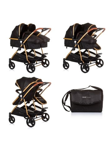 Chipolino Geschwisterkinderwagen Duo Smart in schwarz