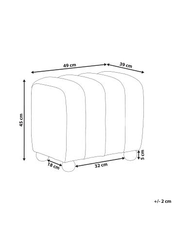 Beliani Pouf IDYLLWILD in Braun - (W) 49 x (H) 45 x (L) 39 cm