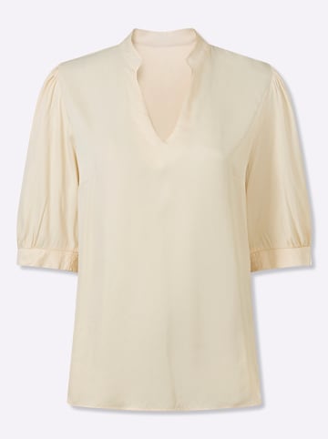 Heine Kurzarm-Bluse in elfenbein